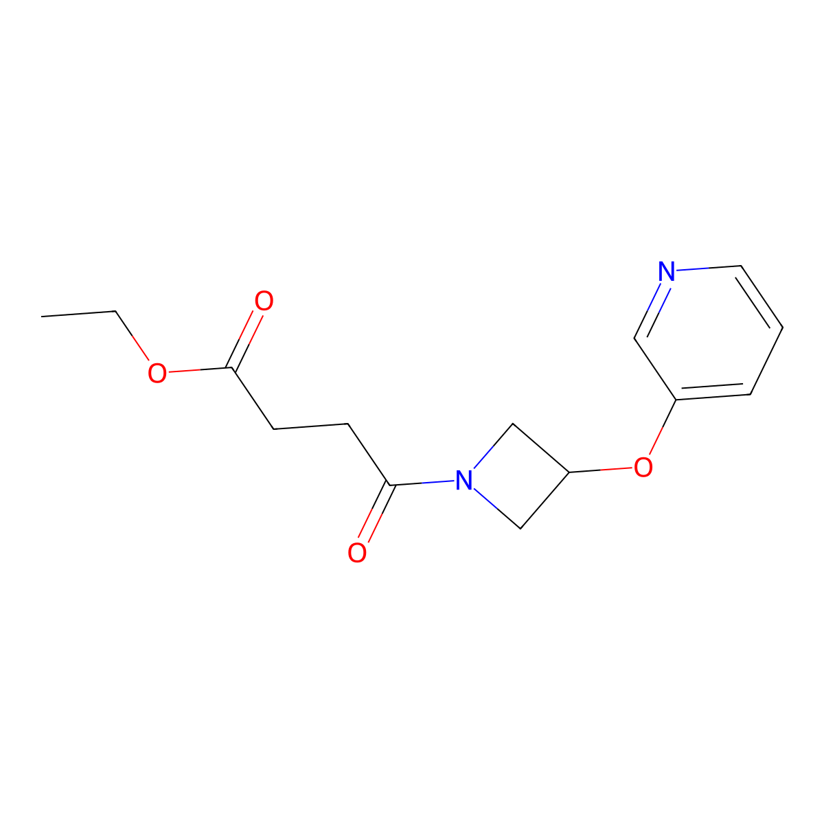 Ethyl 4-oxo-4-(3-(pyridin-3-yloxy)azetidin-1-yl)butanoate molecular structure, CAS 1903057-05-5
