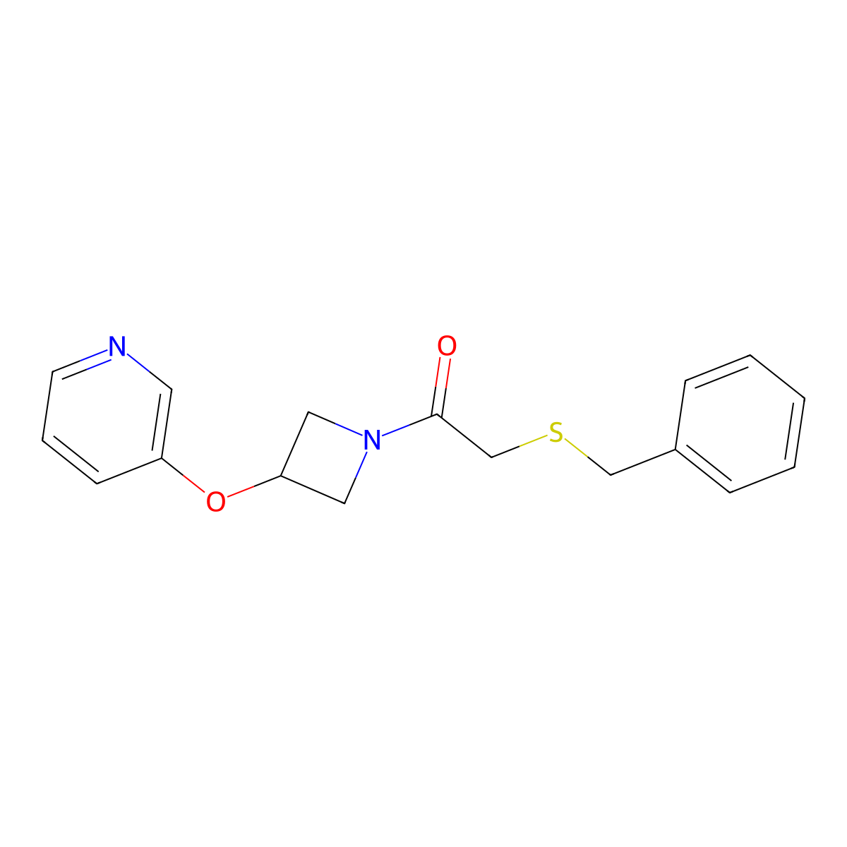 2-(Benzylthio)-1-(3-(pyridin-3-yloxy)azetidin-1-yl)ethanone molecular structure, CAS 1903057-53-3
