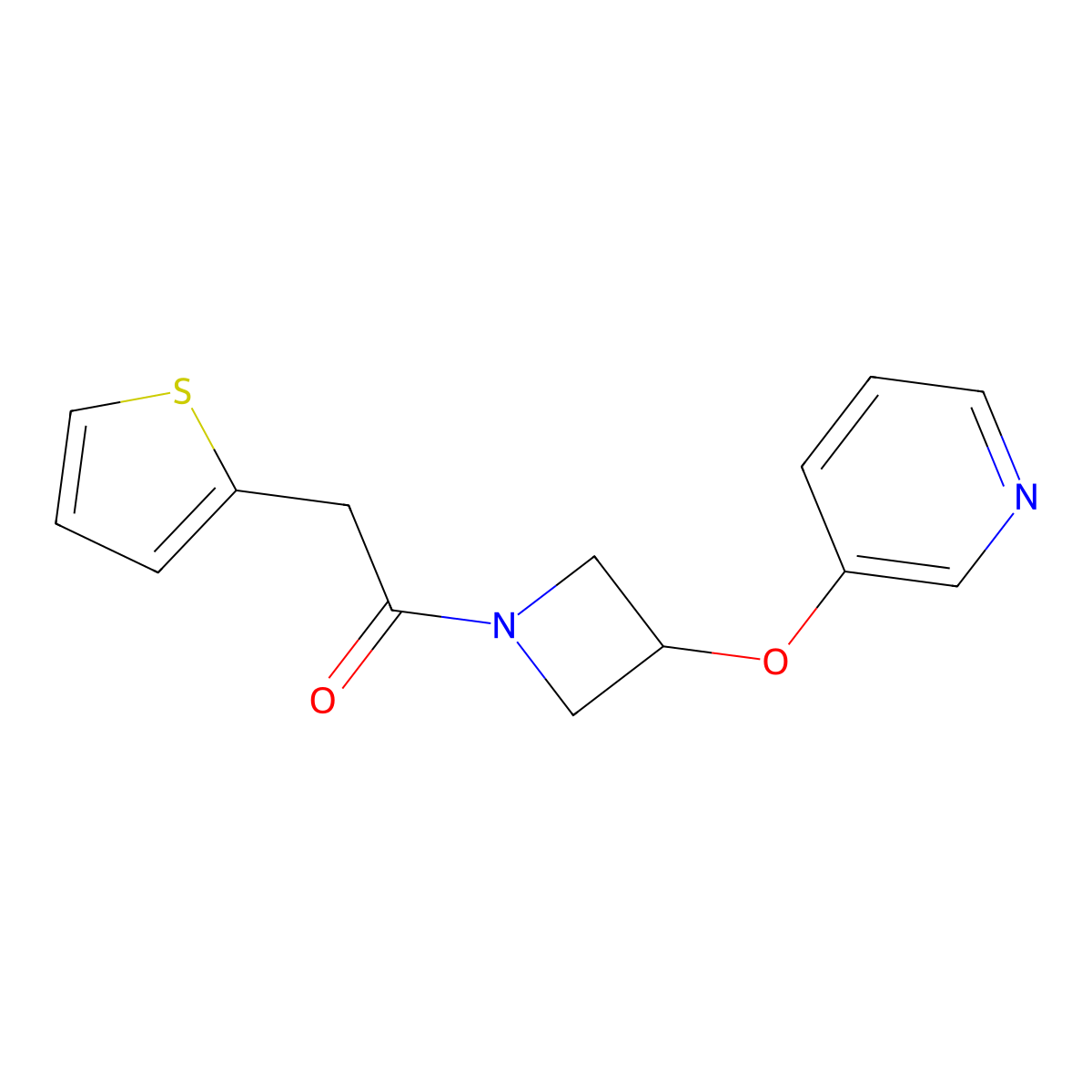 1-(3-(Pyridin-3-yloxy)azetidin-1-yl)-2-(thiophen-2-yl)ethanone molecular structure, CAS 1903057-61-3
