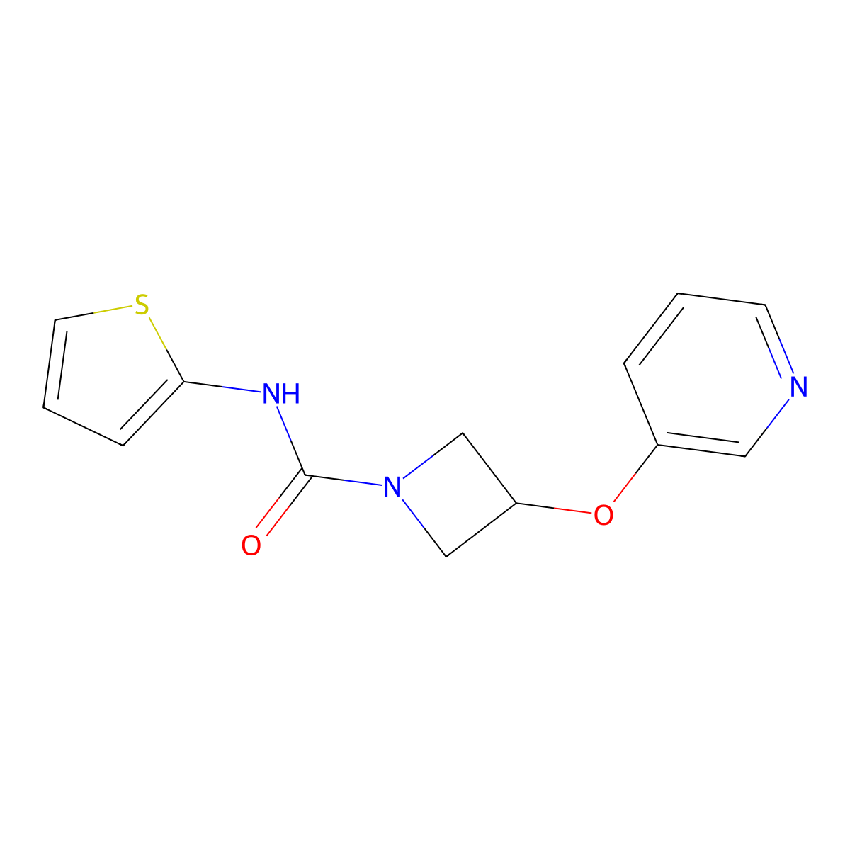 3-(pyridin-3-yloxy)-N-(thiophen-2-yl)azetidine-1-carboxamide molecular structure, CAS 1903058-36-5