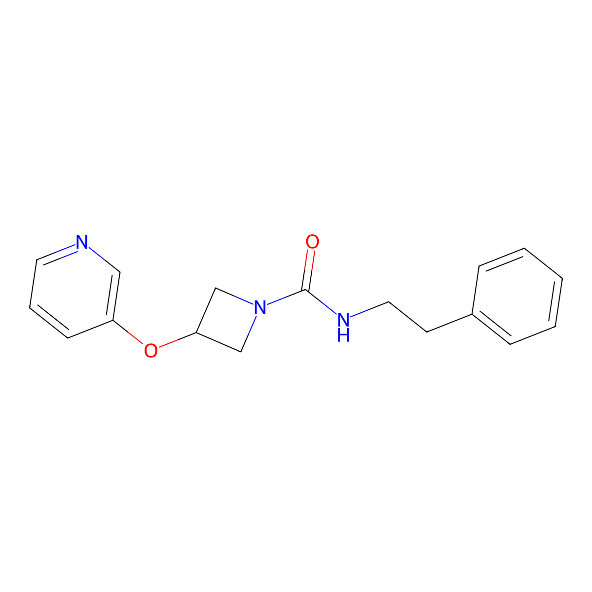 N-phenethyl-3-(pyridin-3-yloxy)azetidine-1-carboxamide molecular structure, CAS 1903058-40-1