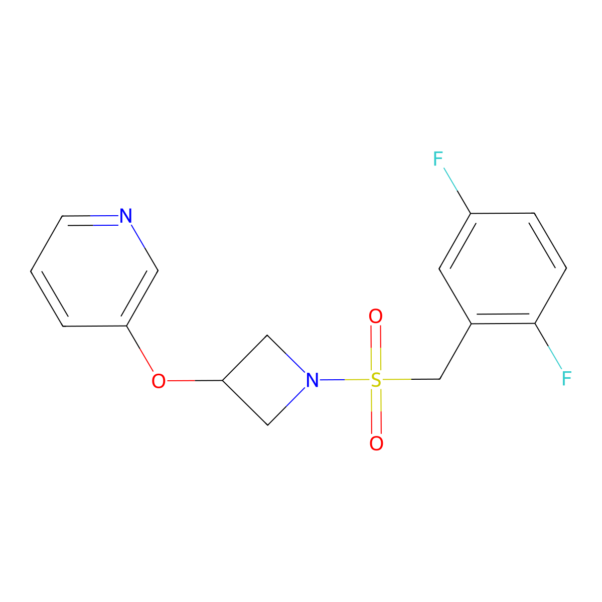 3-((1-((2,5-Difluorobenzyl)sulfonyl)azetidin-3-yl)oxy)pyridine molecular structure, CAS 1903058-77-4