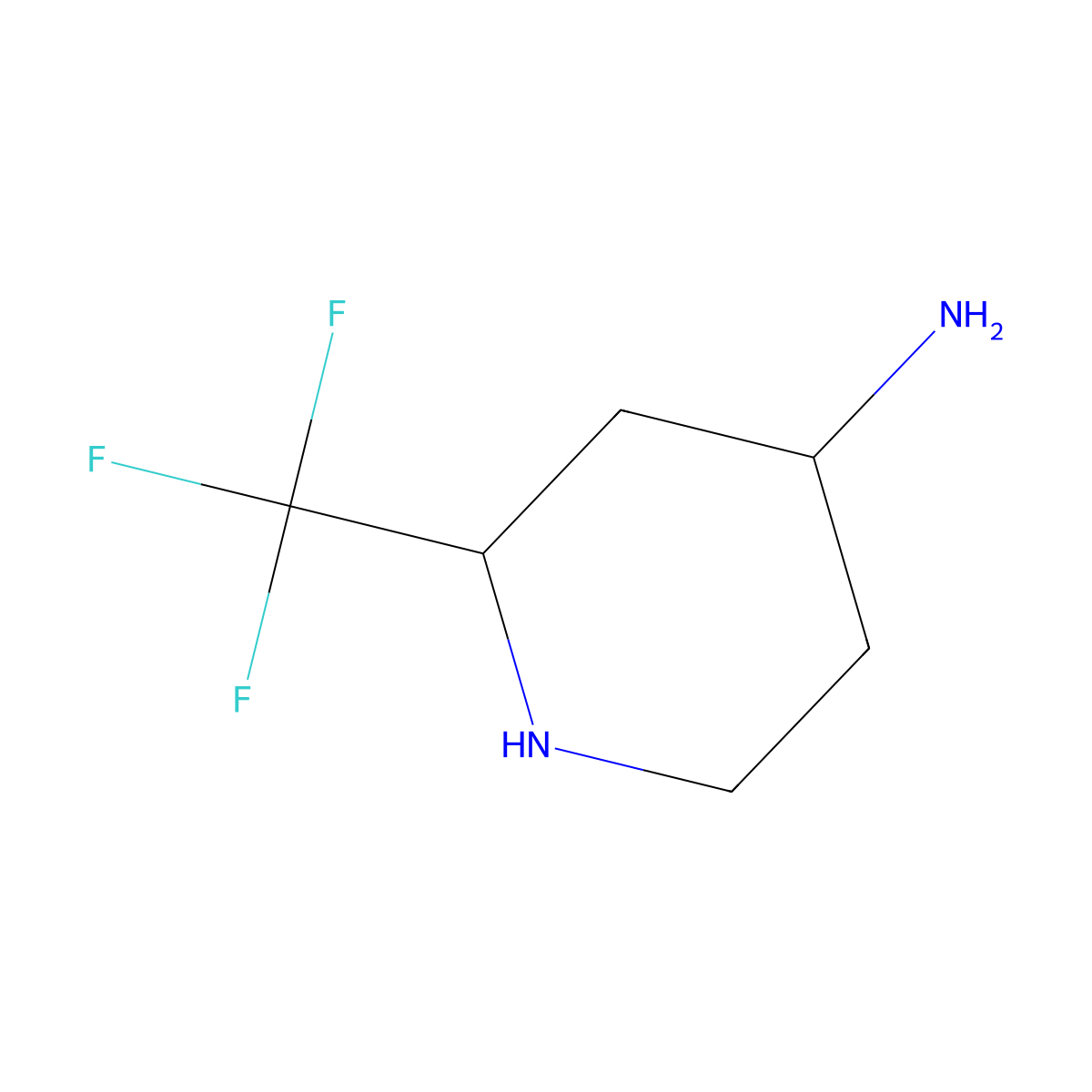 rac-(2R,4S)-2-(trifluoromethyl)piperidin-4-amine,cis molecular structure, CAS 1903062-77-0