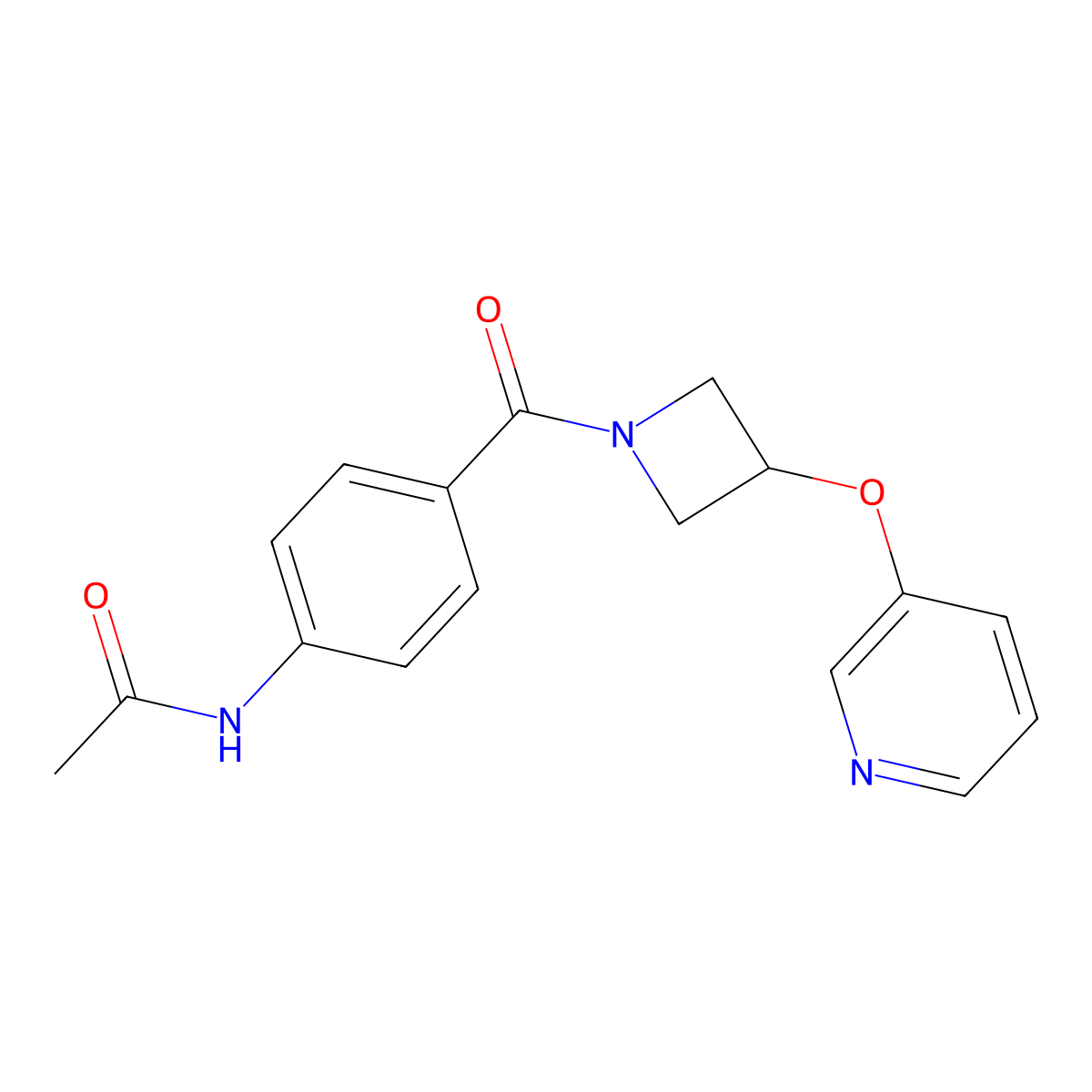 N-{4-[3-(pyridin-3-yloxy)azetidine-1-carbonyl]phenyl}acetamide molecular structure, CAS 1903065-82-6
