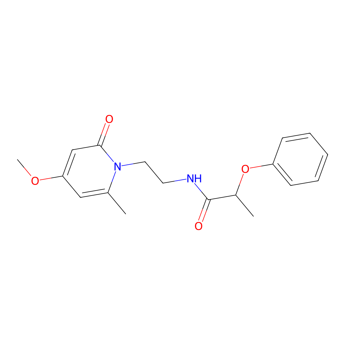 N-(2-(4-methoxy-6-methyl-2-oxopyridin-1(2H)-yl)ethyl)-2-phenoxypropanamide molecular structure, CAS 1903068-13-2