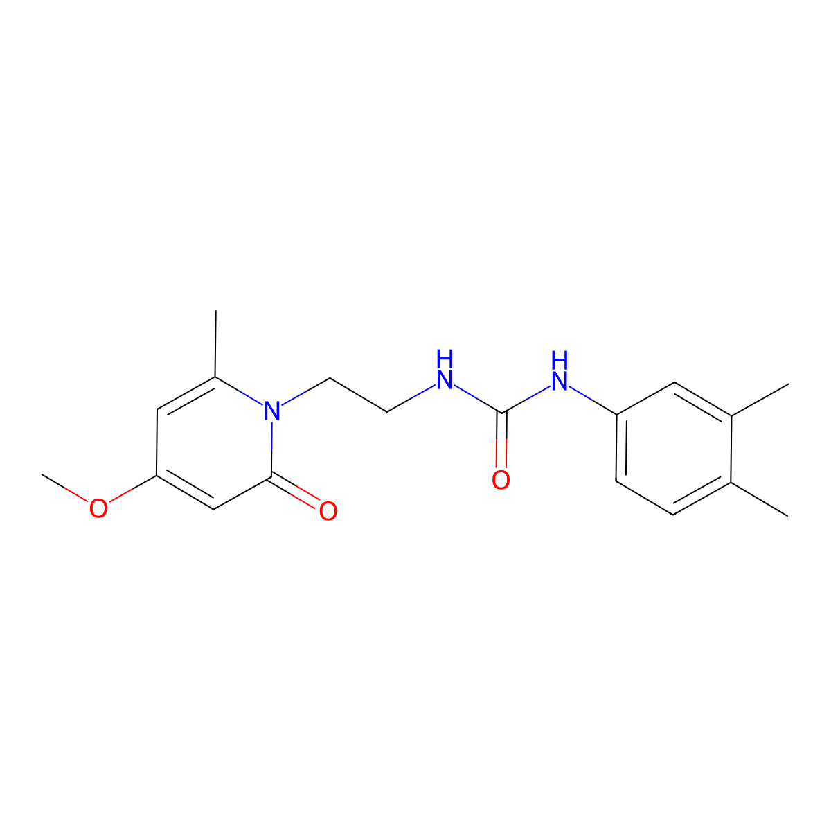 1-(3,4-dimethylphenyl)-3-(2-(4-methoxy-6-methyl-2-oxopyridin-1(2H)-yl)ethyl)urea molecular structure, CAS 1903069-15-7