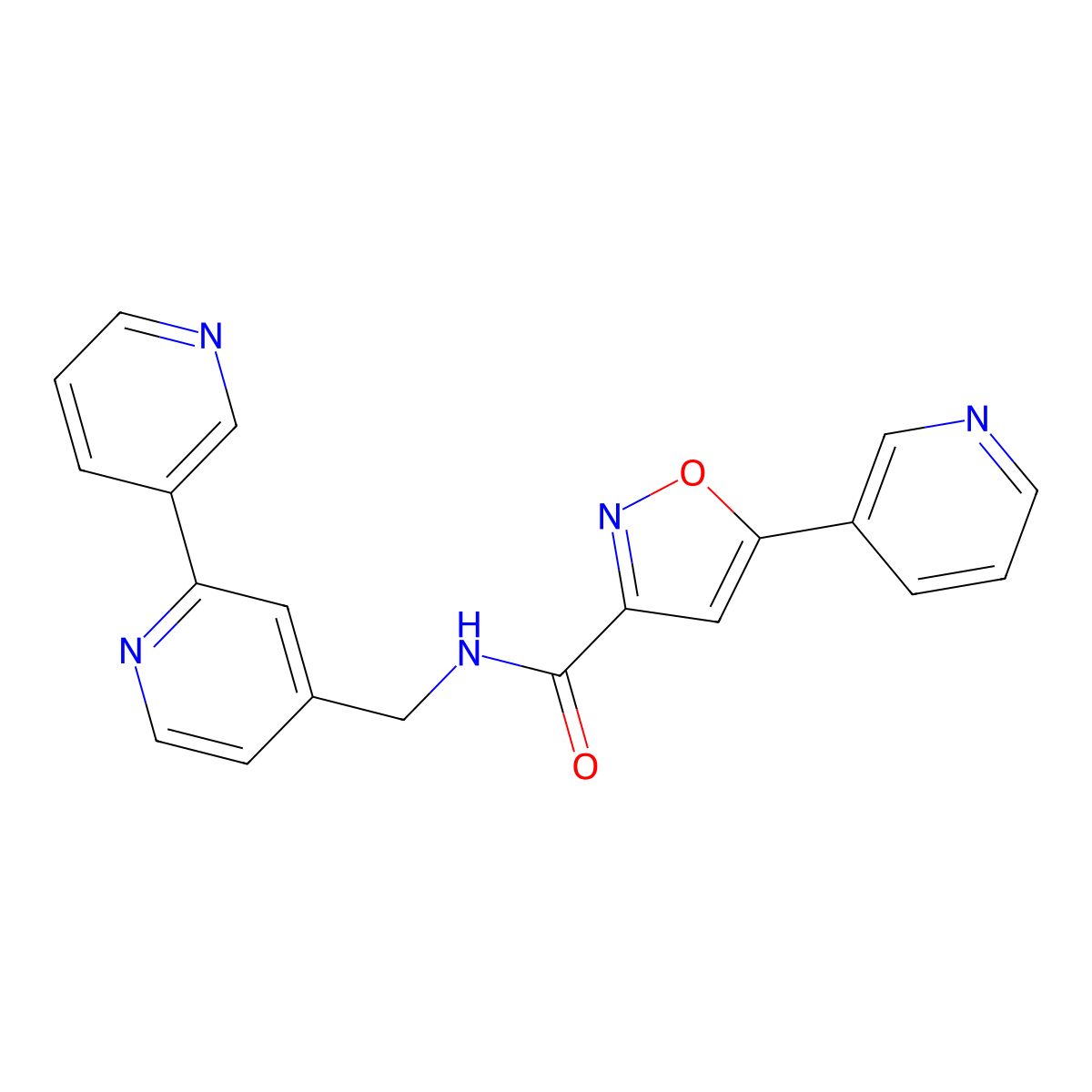 N-({[2,3'-bipyridine]-4-yl}methyl)-5-(pyridin-3-yl)-1,2-oxazole-3-carboxamide molecular structure, CAS 1903070-98-3
