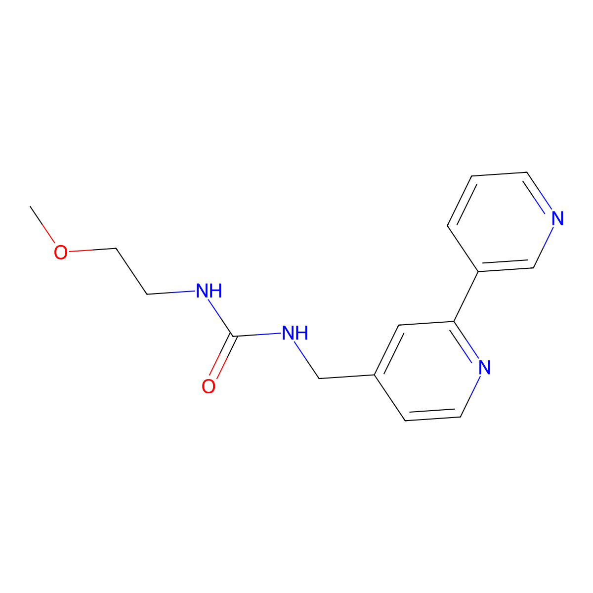1-({[2,3'-Bipyridine]-4-yl}methyl)-3-(2-methoxyethyl)urea molecular structure, CAS 1903071-43-1