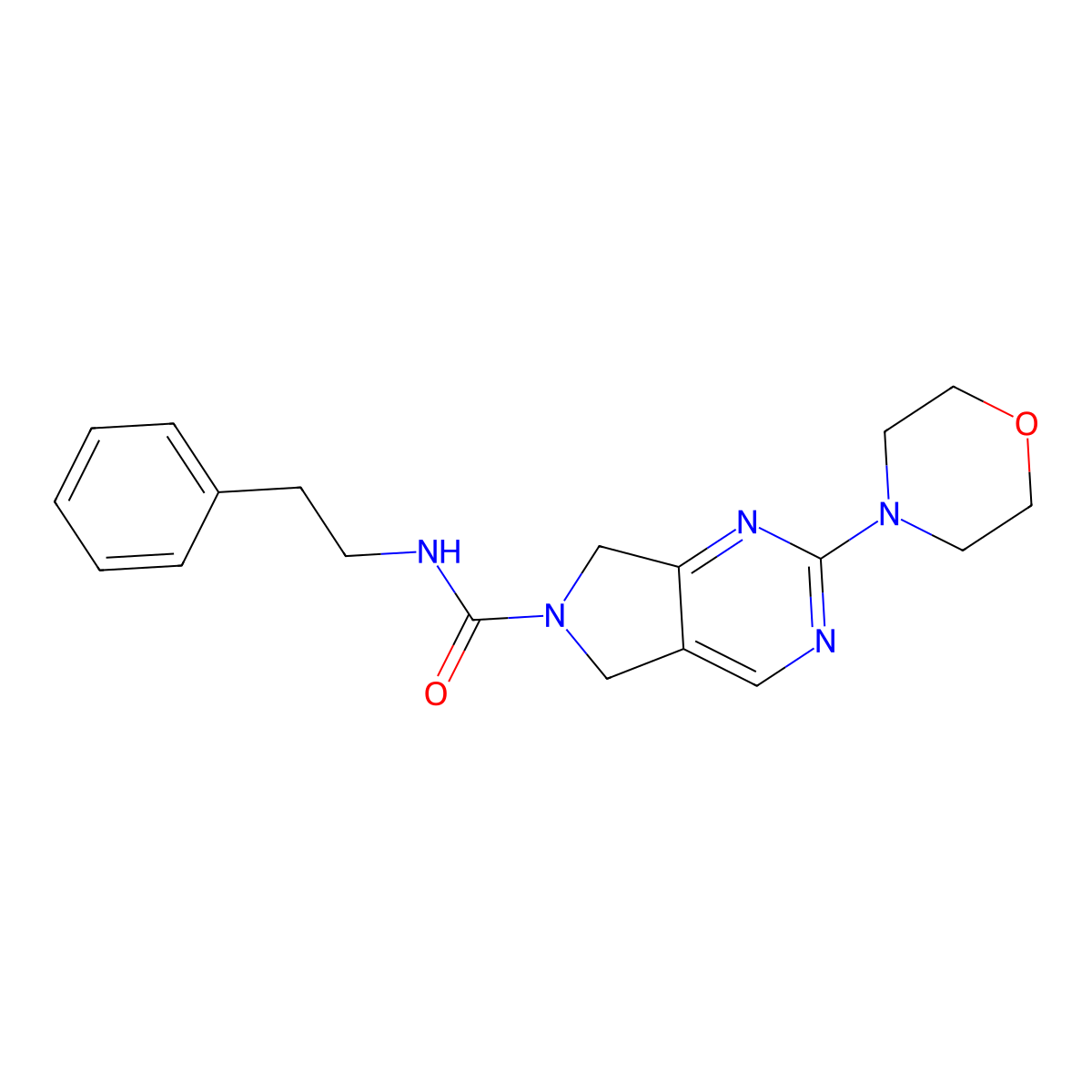 2-(morpholin-4-yl)-N-(2-phenylethyl)-5H,6H,7H-pyrrolo[3,4-d]pyrimidine-6-carboxamide molecular structure, CAS 1903079-41-3