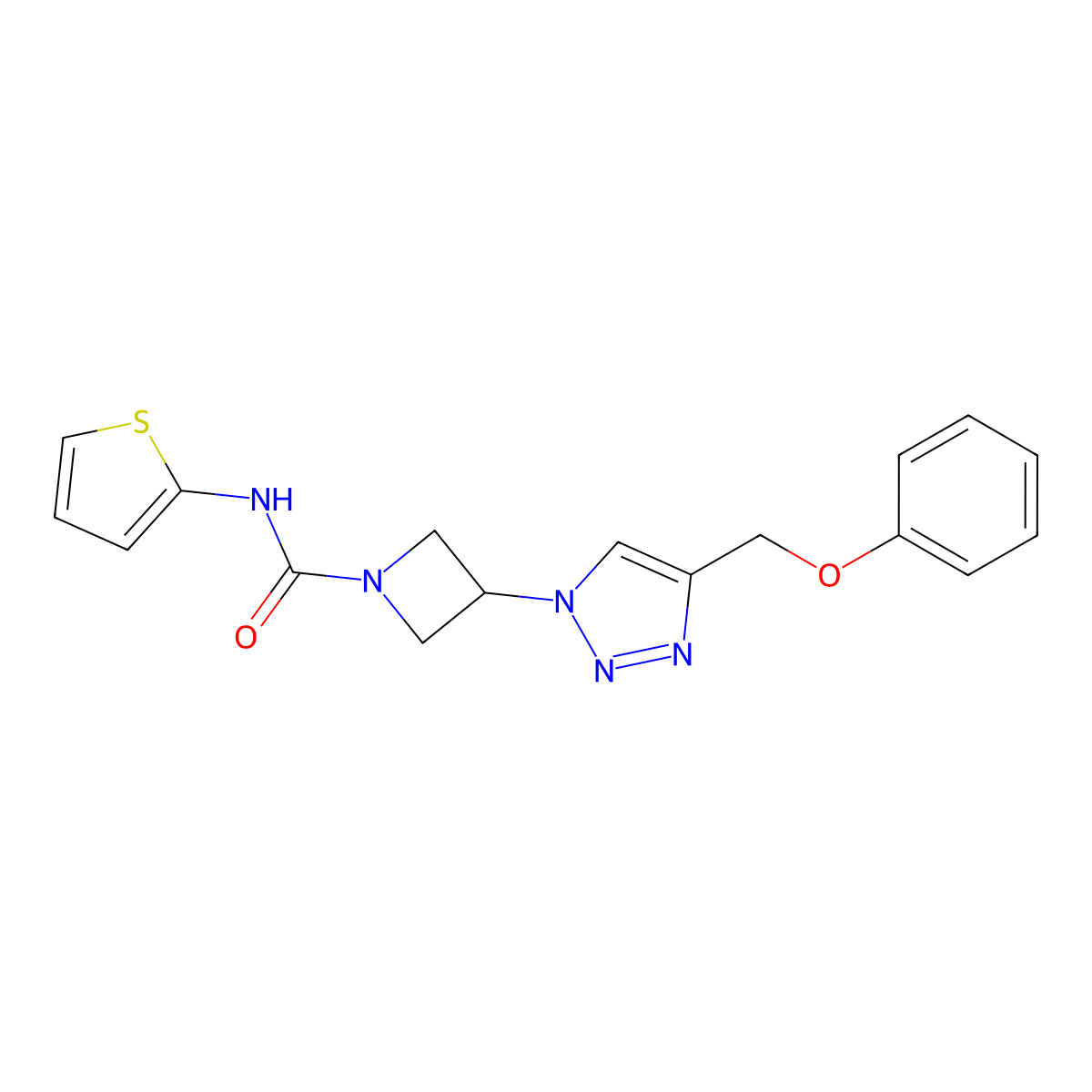 3-[4-(phenoxymethyl)-1H-1,2,3-triazol-1-yl]-N-(thiophen-2-yl)azetidine-1-carboxamide molecular structure, CAS 1903080-03-4