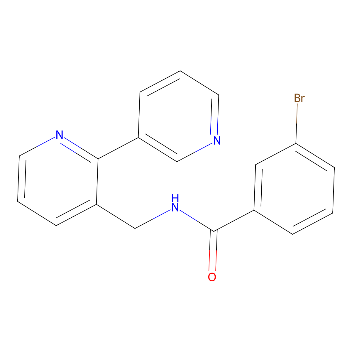N-({[2,3'-bipyridine]-3-yl}methyl)-3-bromobenzamide molecular structure, CAS 1903081-02-6
