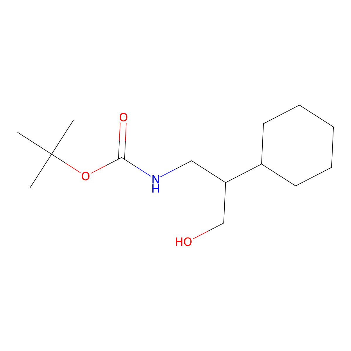 tert-butyl N-(2-cyclohexyl-3-hydroxypropyl)carbamate molecular structure, CAS 1903081-42-4