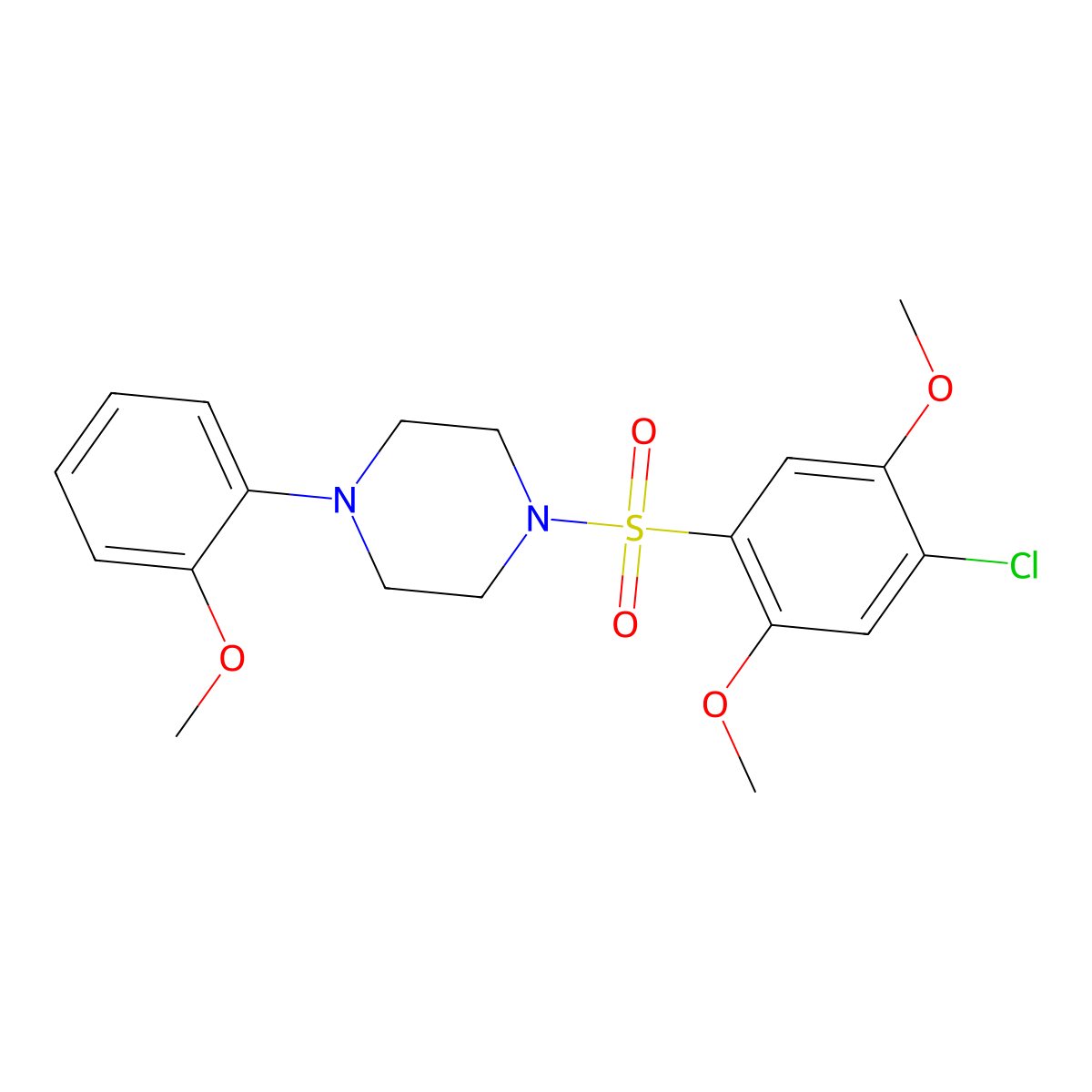 1-(4-Chloro-2,5-dimethoxybenzenesulfonyl)-4-(2-methoxyphenyl)piperazine molecular structure, CAS 1903097-54-0