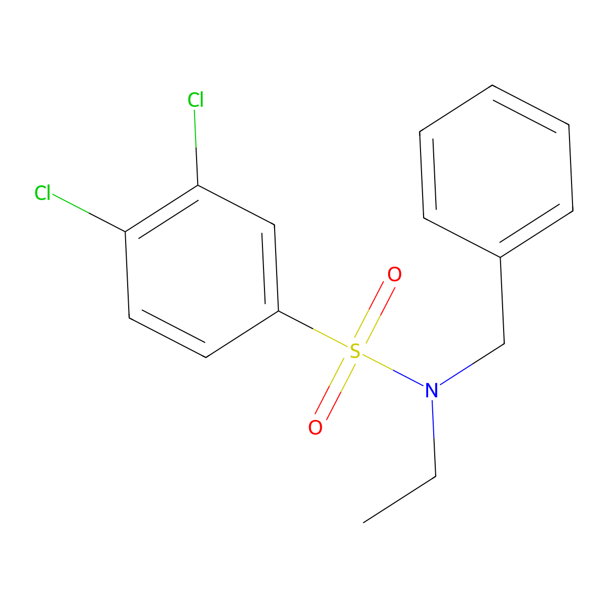 N-benzyl-3,4-dichloro-N-ethylbenzene-1-sulfonamide molecular structure, CAS 1903098-36-1