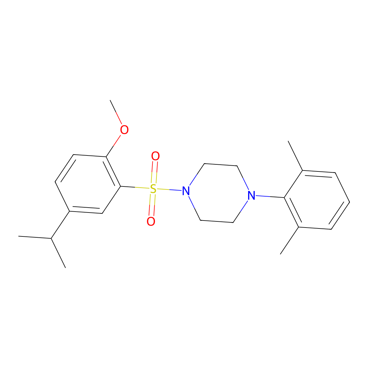 1-(2,6-Dimethylphenyl)-4-((5-isopropyl-2-methoxyphenyl)sulfonyl)piperazine molecular structure, CAS 1903098-45-2