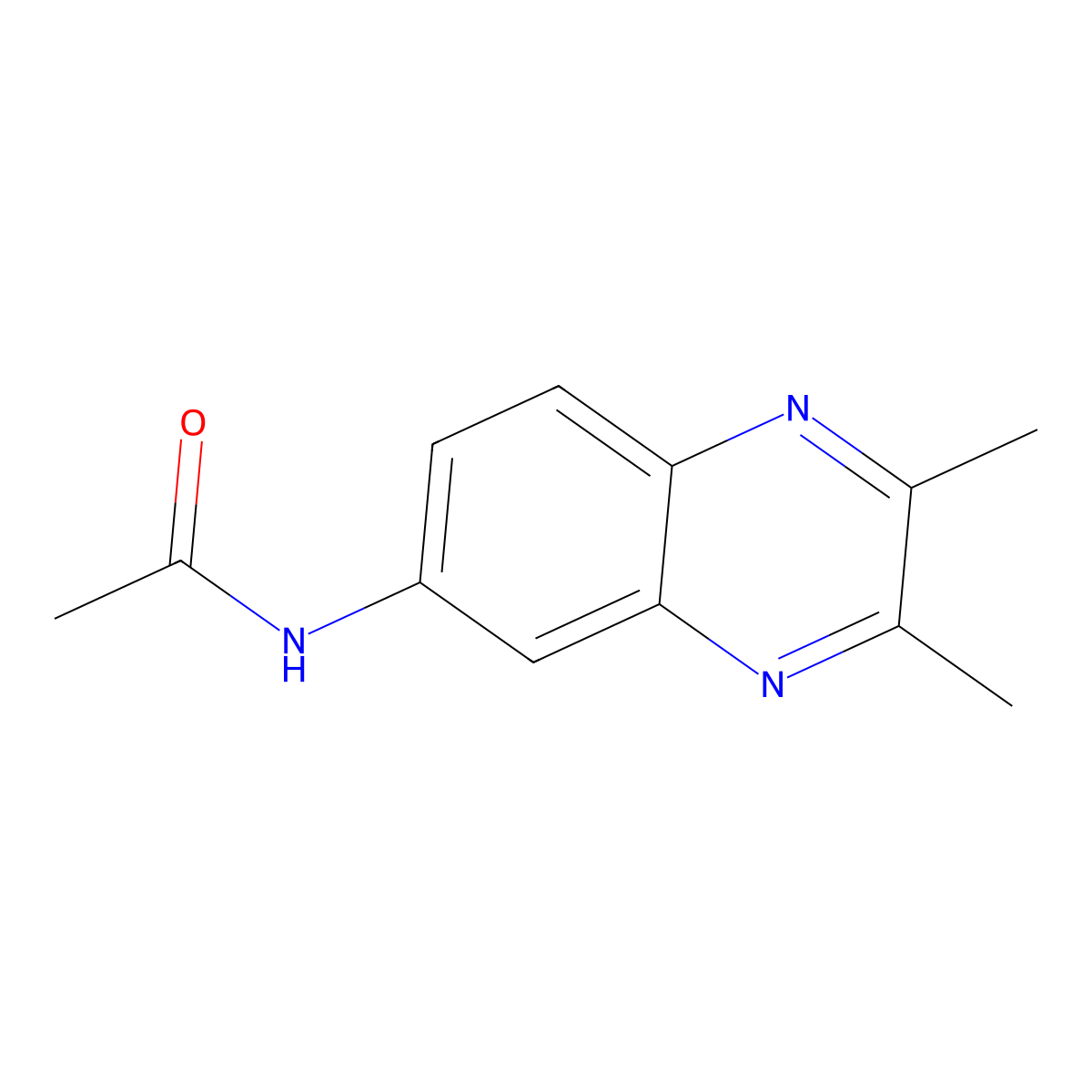 N-(2,3-dimethylquinoxalin-6-yl)acetamide molecular structure, CAS 19031-45-9