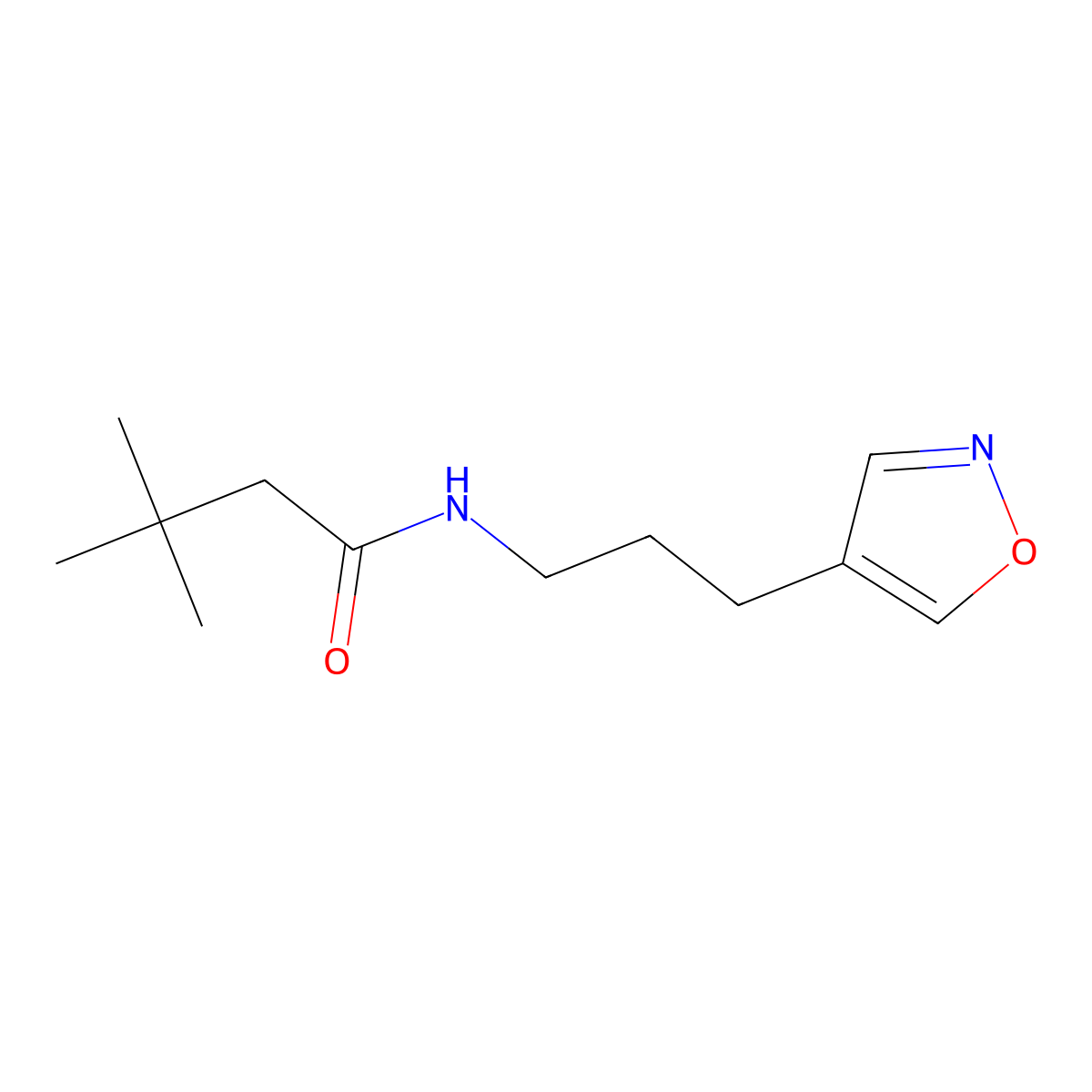 N-(3-(isoxazol-4-yl)propyl)-3,3-dimethylbutanamide molecular structure, CAS 1903103-31-0