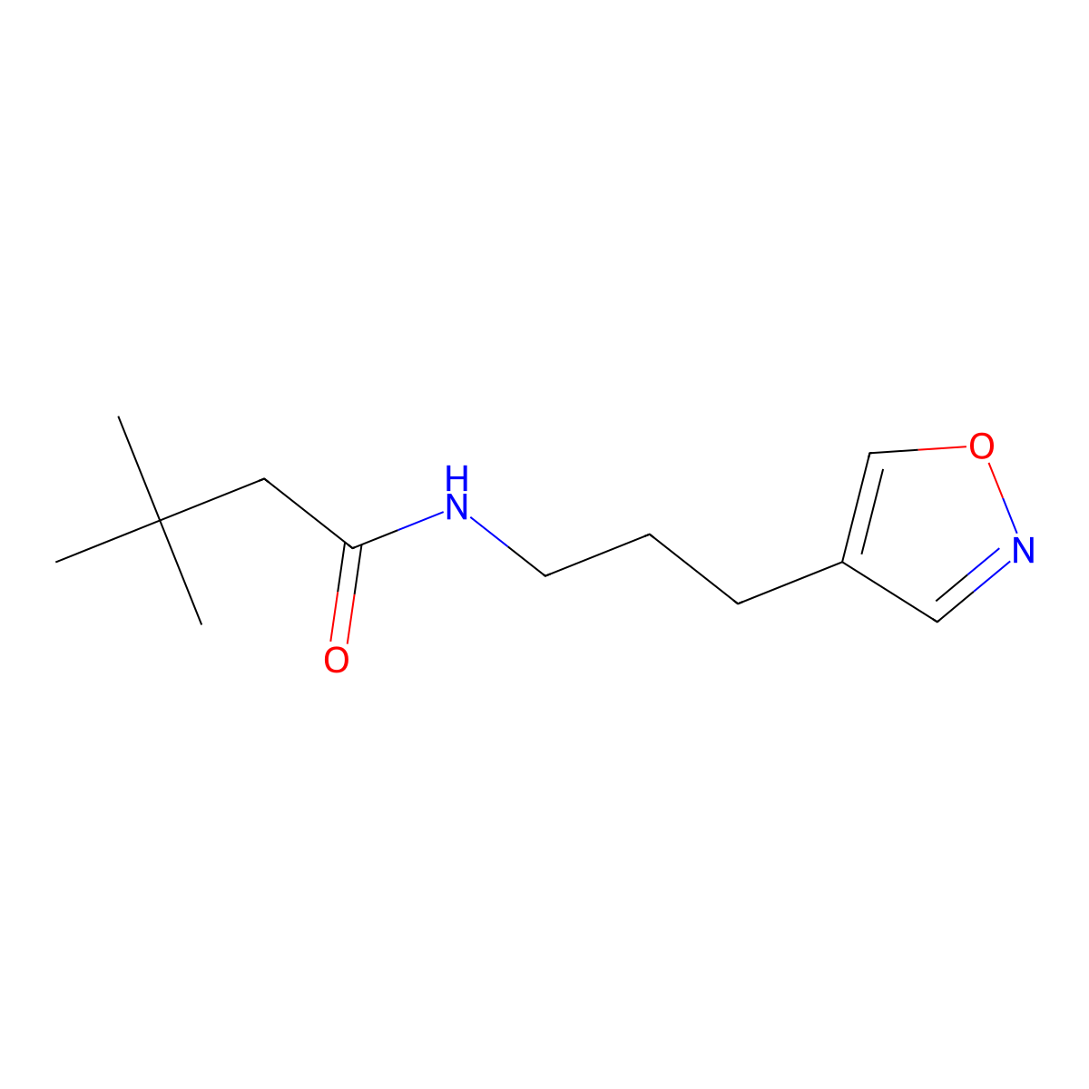 N-(3-(isoxazol-4-yl)propyl)-3,3-dimethylbutanamide molecular structure, CAS 1903103-31-0