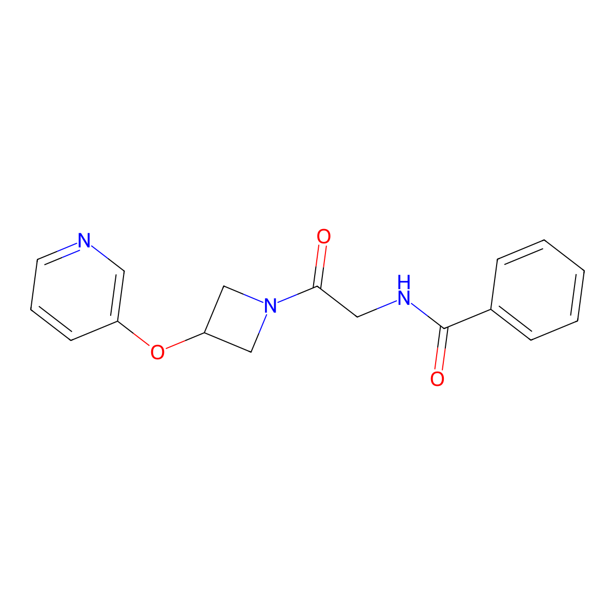 N-(2-oxo-2-(3-(pyridin-3-yloxy)azetidin-1-yl)ethyl)benzamide molecular structure, CAS 1903113-18-7