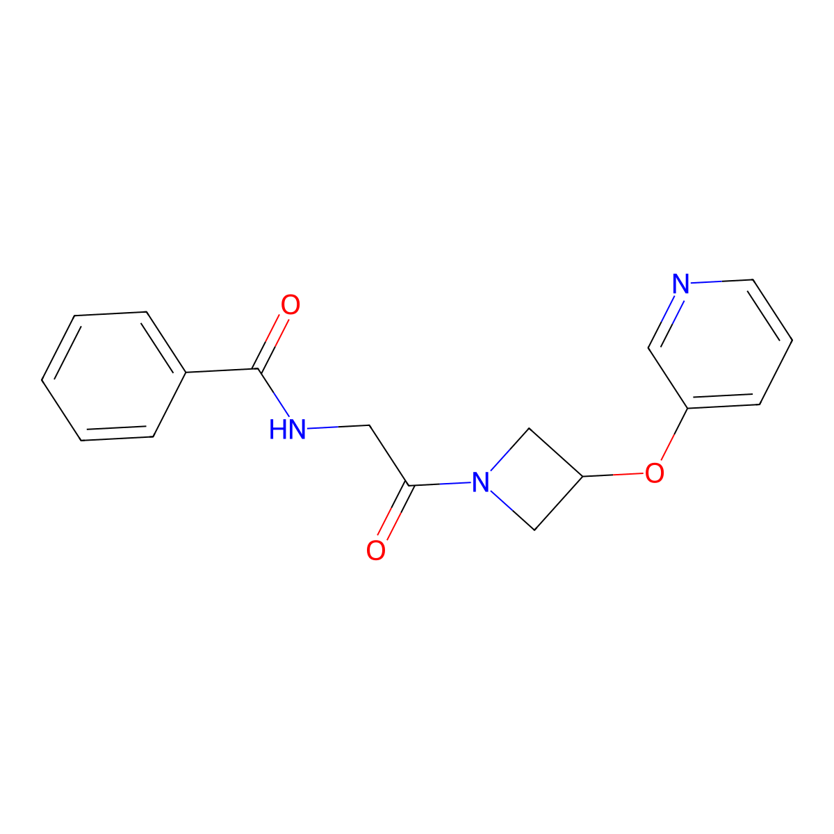 N-(2-oxo-2-(3-(pyridin-3-yloxy)azetidin-1-yl)ethyl)benzamide molecular structure, CAS 1903113-18-7