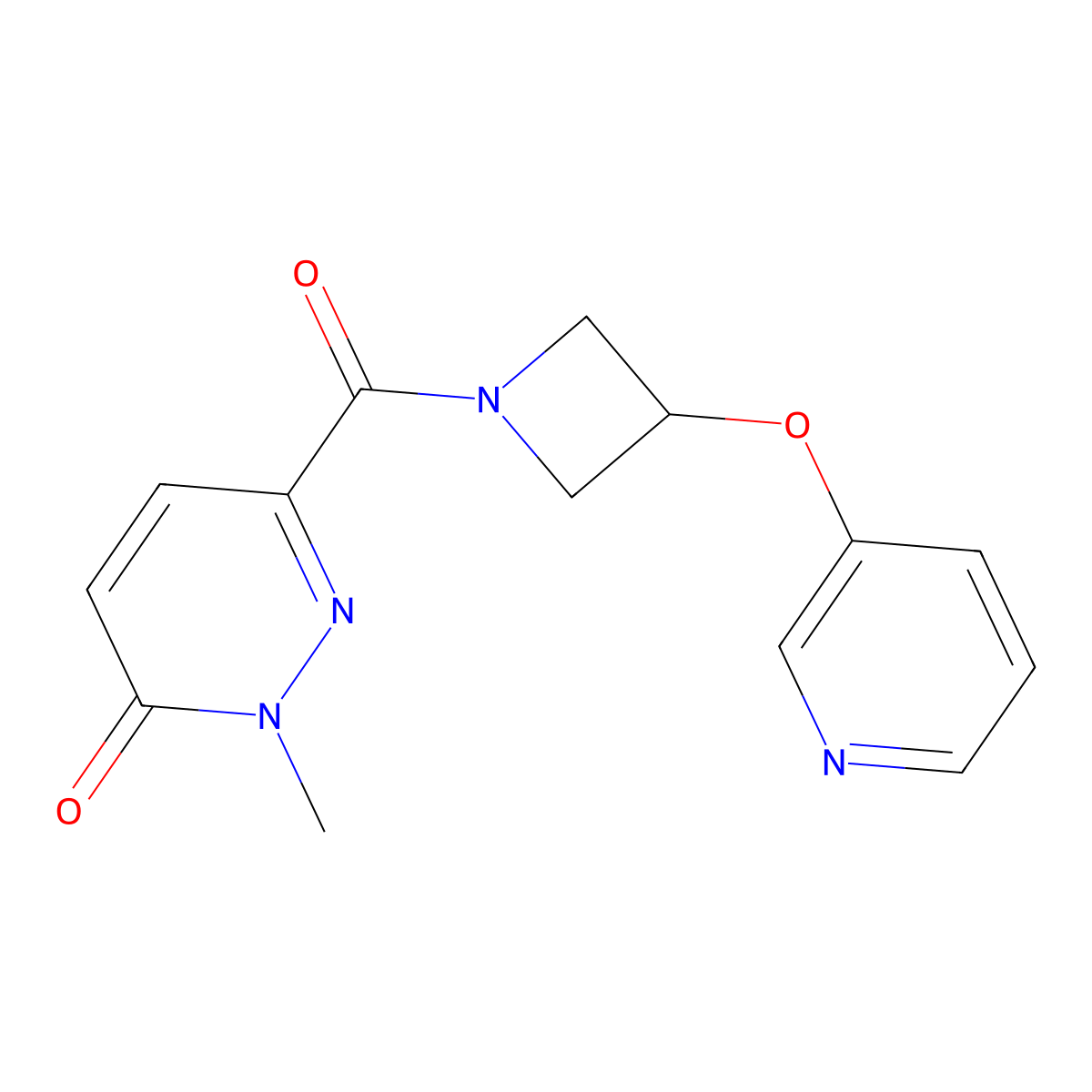 2-methyl-6-(3-(pyridin-3-yloxy)azetidine-1-carbonyl)pyridazin-3(2H)-one molecular structure, CAS 1903113-35-8