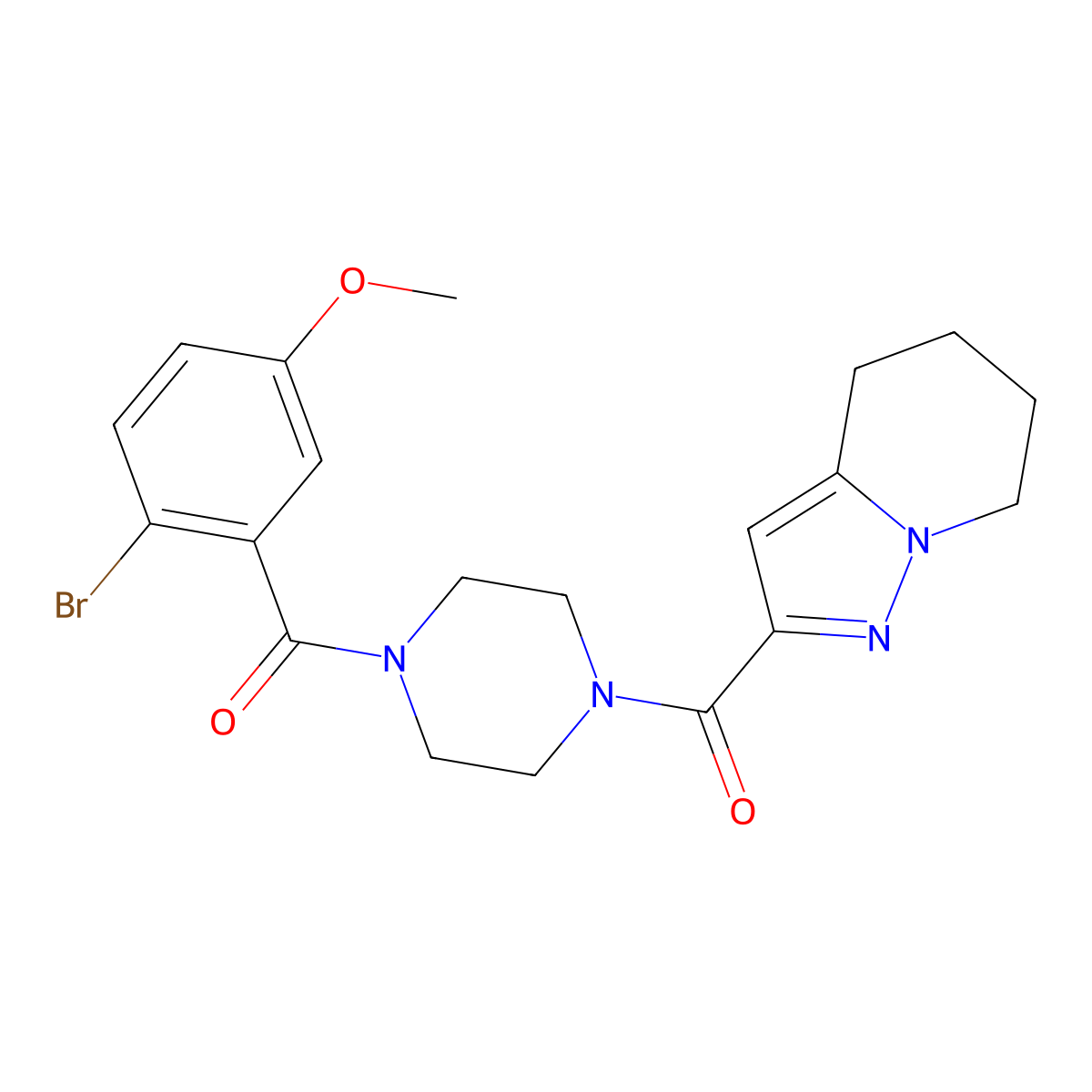 (4-(2-Bromo-5-methoxybenzoyl)piperazin-1-yl)(4,5,6,7-tetrahydropyrazolo[1,5-a]pyridin-2-yl)methanone molecular structure, CAS 1903113-69-8