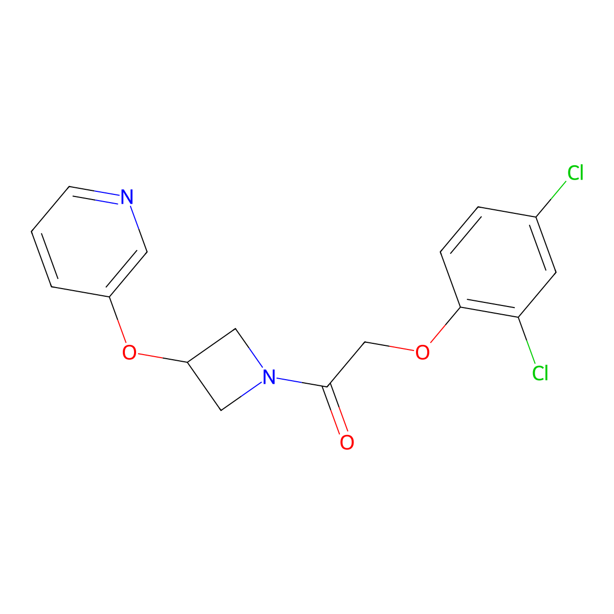 2-(2,4-Dichlorophenoxy)-1-(3-(pyridin-3-yloxy)azetidin-1-yl)ethanone molecular structure, CAS 1903114-31-7