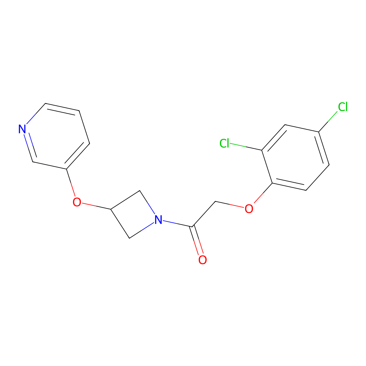 2-(2,4-Dichlorophenoxy)-1-(3-(pyridin-3-yloxy)azetidin-1-yl)ethanone molecular structure, CAS 1903114-31-7