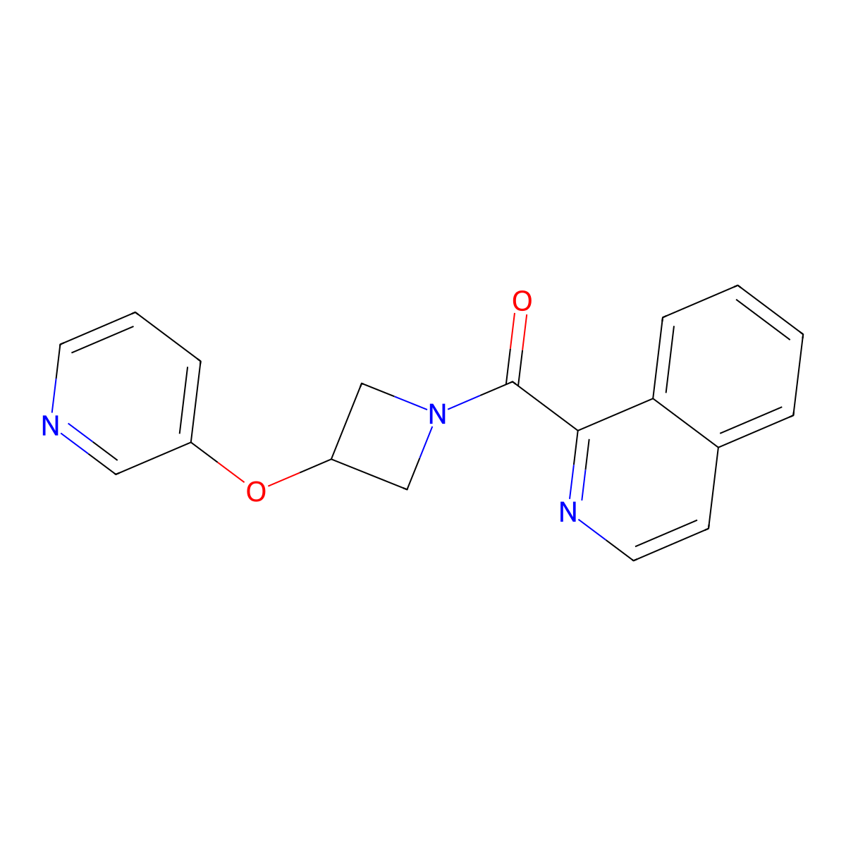 Isoquinolin-1-yl(3-(pyridin-3-yloxy)azetidin-1-yl)methanone molecular structure, CAS 1903114-54-4