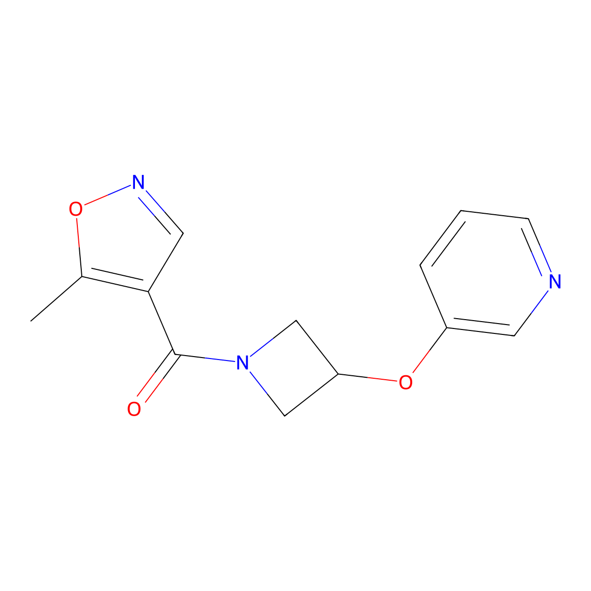 (5-Methylisoxazol-4-yl)(3-(pyridin-3-yloxy)azetidin-1-yl)methanone molecular structure, CAS 1903114-63-5