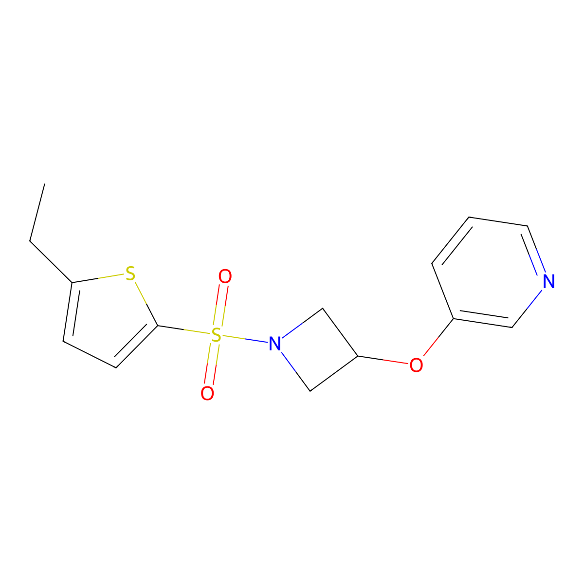 3-({1-[(5-Ethylthiophen-2-yl)sulfonyl]azetidin-3-yl}oxy)pyridine molecular structure, CAS 1903114-75-9