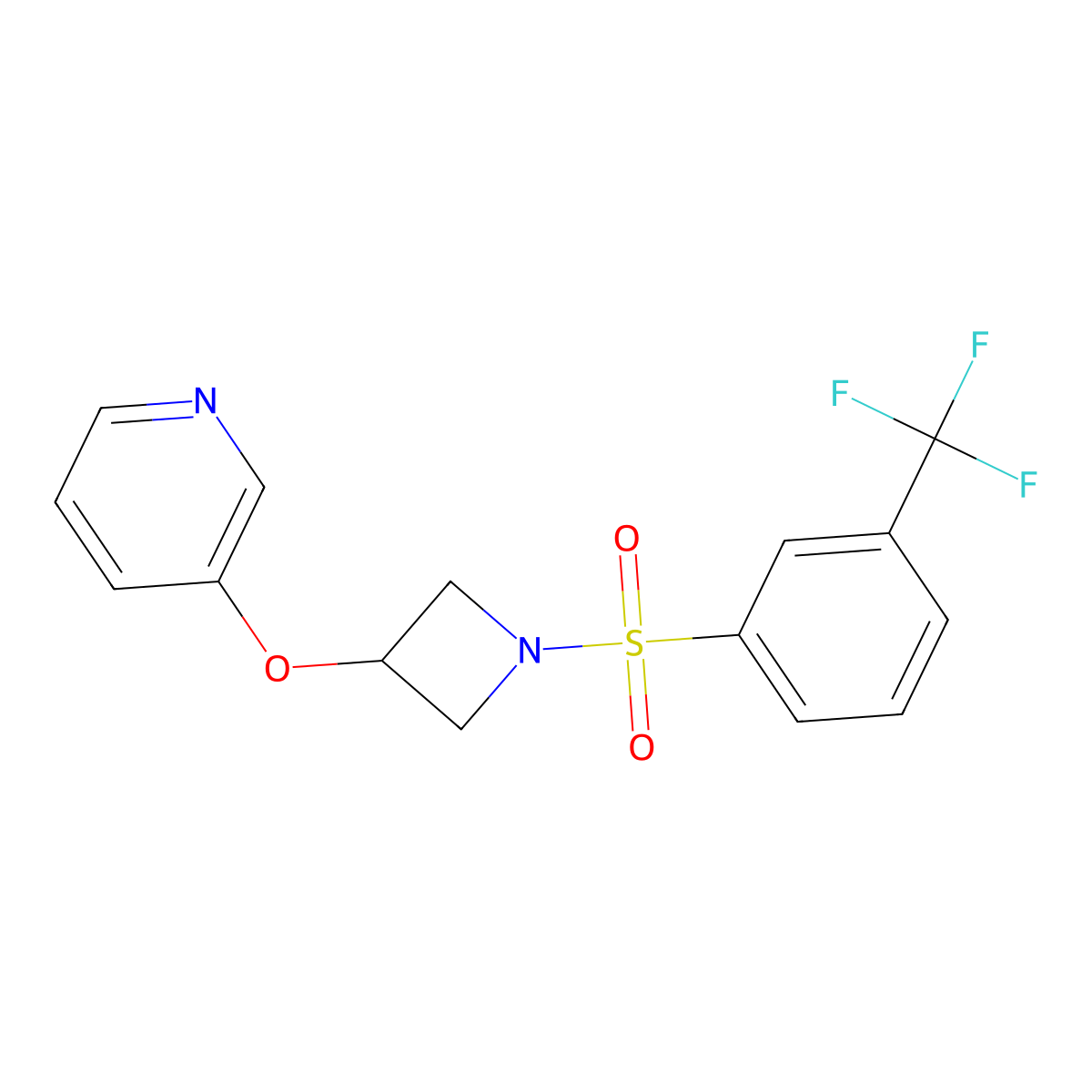 3-((1-((3-(Trifluoromethyl)phenyl)sulfonyl)azetidin-3-yl)oxy)pyridine molecular structure, CAS 1903114-97-5