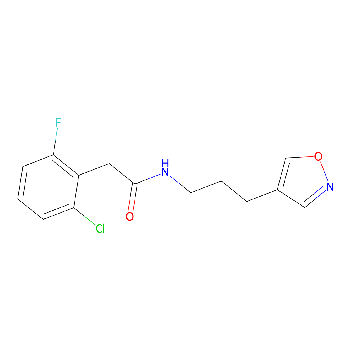 2-(2-chloro-6-fluorophenyl)-N-(3-(isoxazol-4-yl)propyl)acetamide molecular structure, CAS 1903122-88-2