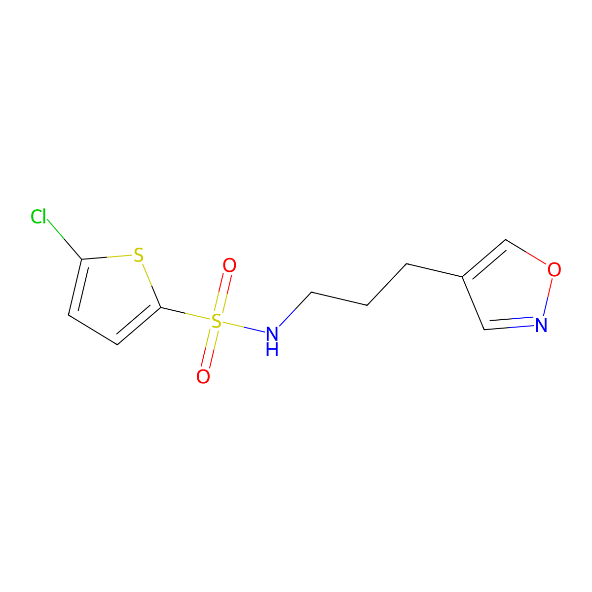 5-chloro-N-(3-(isoxazol-4-yl)propyl)thiophene-2-sulfonamide molecular structure, CAS 1903123-64-7