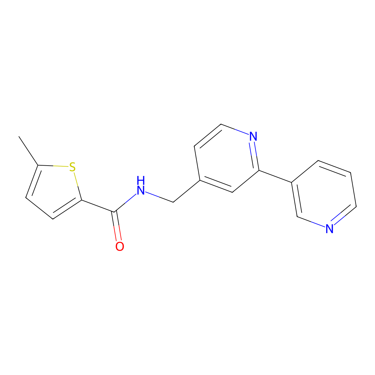 N-({[2,3'-bipyridine]-4-yl}methyl)-5-methylthiophene-2-carboxamide molecular structure, CAS 1903125-90-5