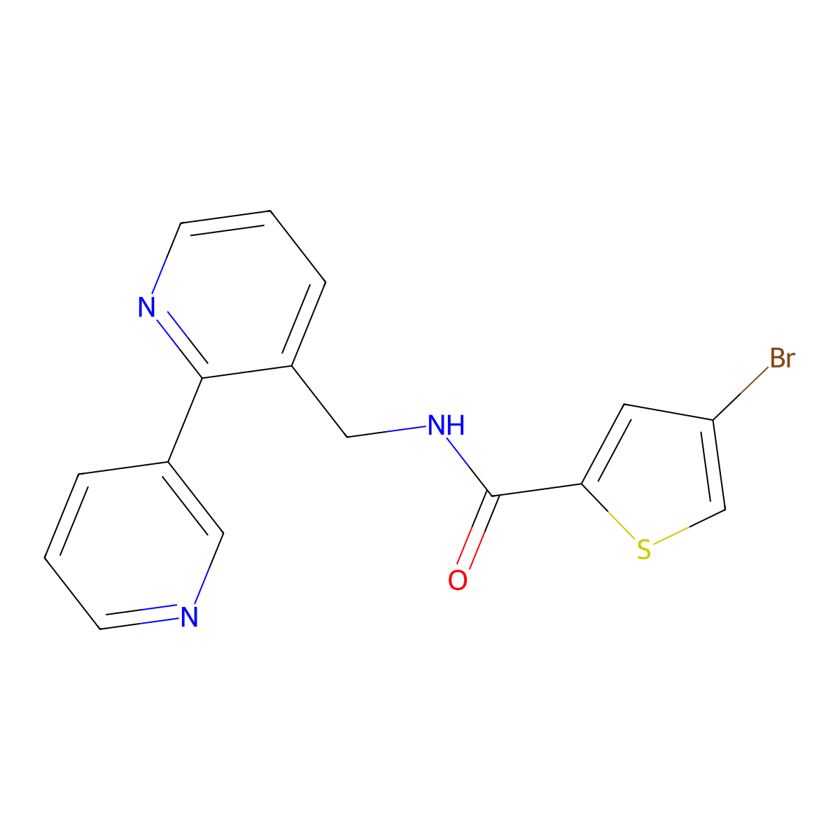 N-({[2,3'-bipyridine]-3-yl}methyl)-4-bromothiophene-2-carboxamide molecular structure, CAS 1903127-33-2
