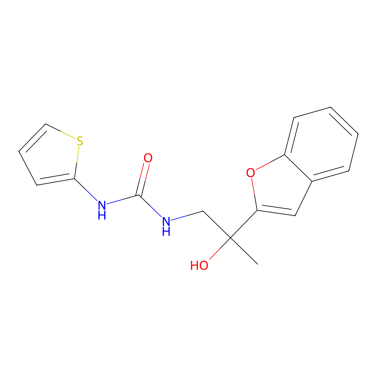 1-(2-(Benzofuran-2-yl)-2-hydroxypropyl)-3-(thiophen-2-yl)urea molecular structure, CAS 1903129-54-3
