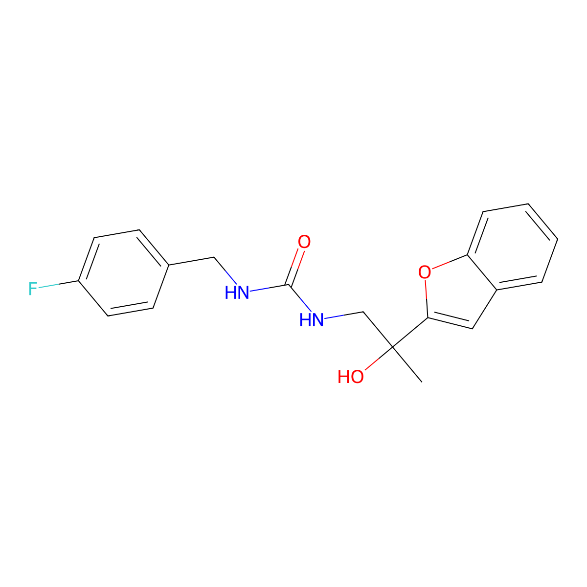 1-(2-(Benzofuran-2-yl)-2-hydroxypropyl)-3-(4-fluorobenzyl)urea molecular structure, CAS 1903129-58-7