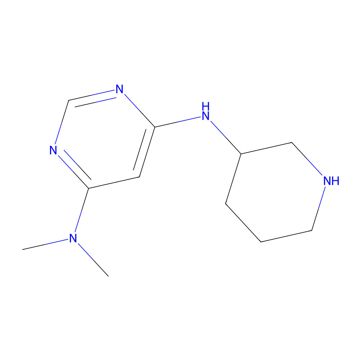 N4,N4-dimethyl-N6-(piperidin-3-yl)pyrimidine-4,6-diamine molecular structure, CAS 1903132-79-5