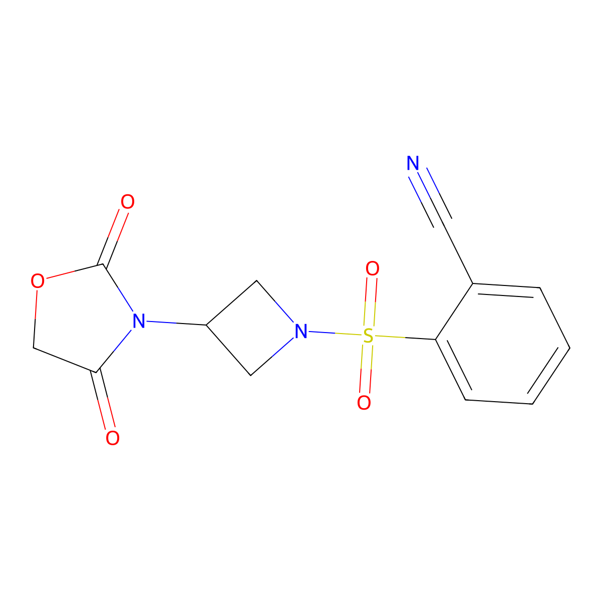 2-((3-(2,4-Dioxooxazolidin-3-yl)azetidin-1-yl)sulfonyl)benzonitrile molecular structure, CAS 1903138-22-6
