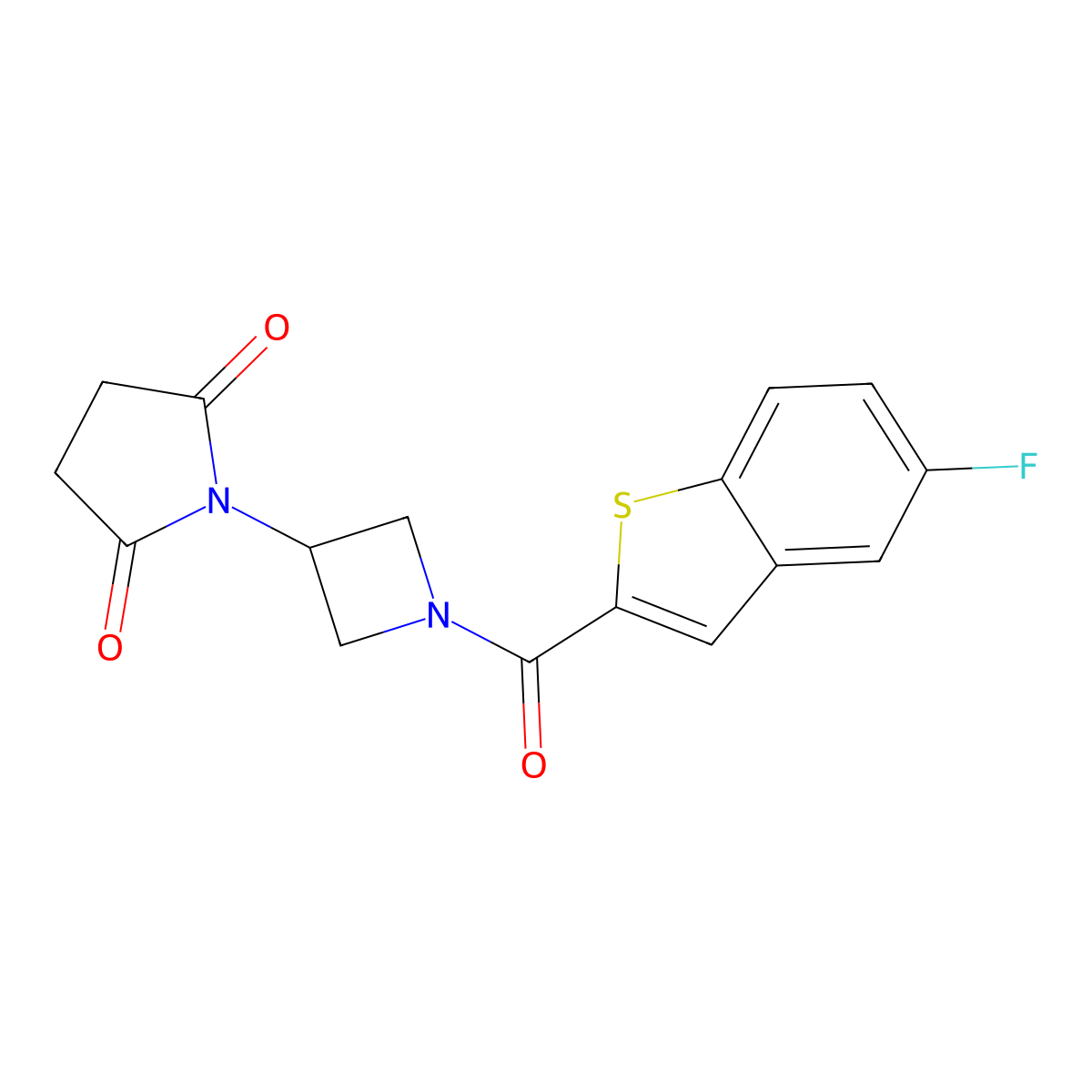 1-(1-(5-Fluorobenzo[b]thiophene-2-carbonyl)azetidin-3-yl)pyrrolidine-2,5-dione molecular structure, CAS 1903139-35-4