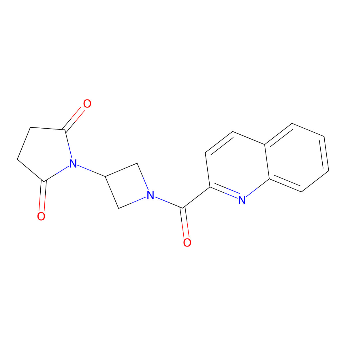 1-[1-(Quinoline-2-carbonyl)azetidin-3-yl]pyrrolidine-2,5-dione molecular structure, CAS 1903139-68-3
