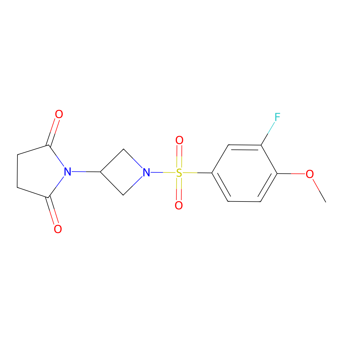 1-(1-((3-Fluoro-4-methoxyphenyl)sulfonyl)azetidin-3-yl)pyrrolidine-2,5-dione molecular structure, CAS 1903140-16-8