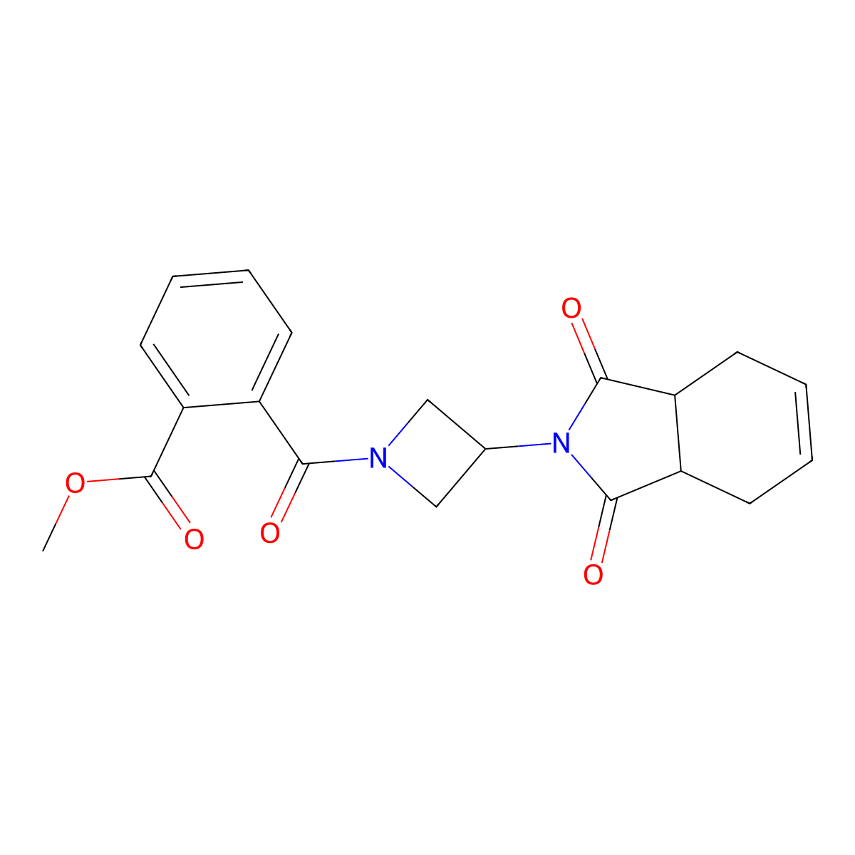 methyl 2-(3-(1,3-dioxo-3a,4,7,7a-tetrahydro-1H-isoindol-2(3H)-yl)azetidine-1-carbonyl)benzoate molecular structure, CAS 1903141-42-3