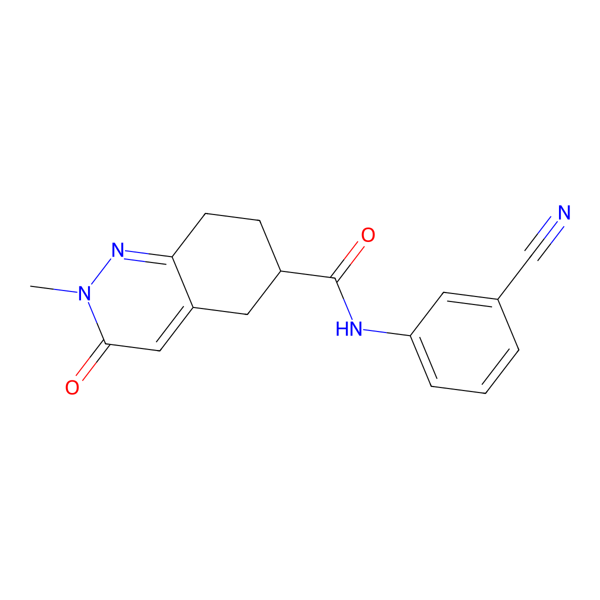 N-(3-cyanophenyl)-2-methyl-3-oxo-2,3,5,6,7,8-hexahydrocinnoline-6-carboxamide molecular structure, CAS 1903142-06-2