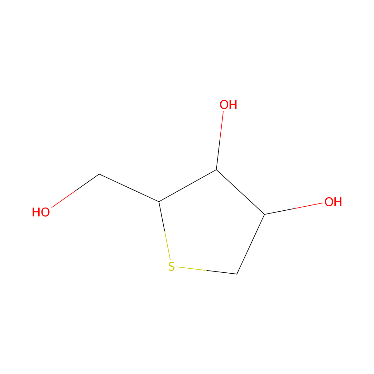 (2R,3S,4R)-2-(hydroxymethyl)tetrahydrothiophene-3,4-diol molecular structure, CAS 190315-43-6