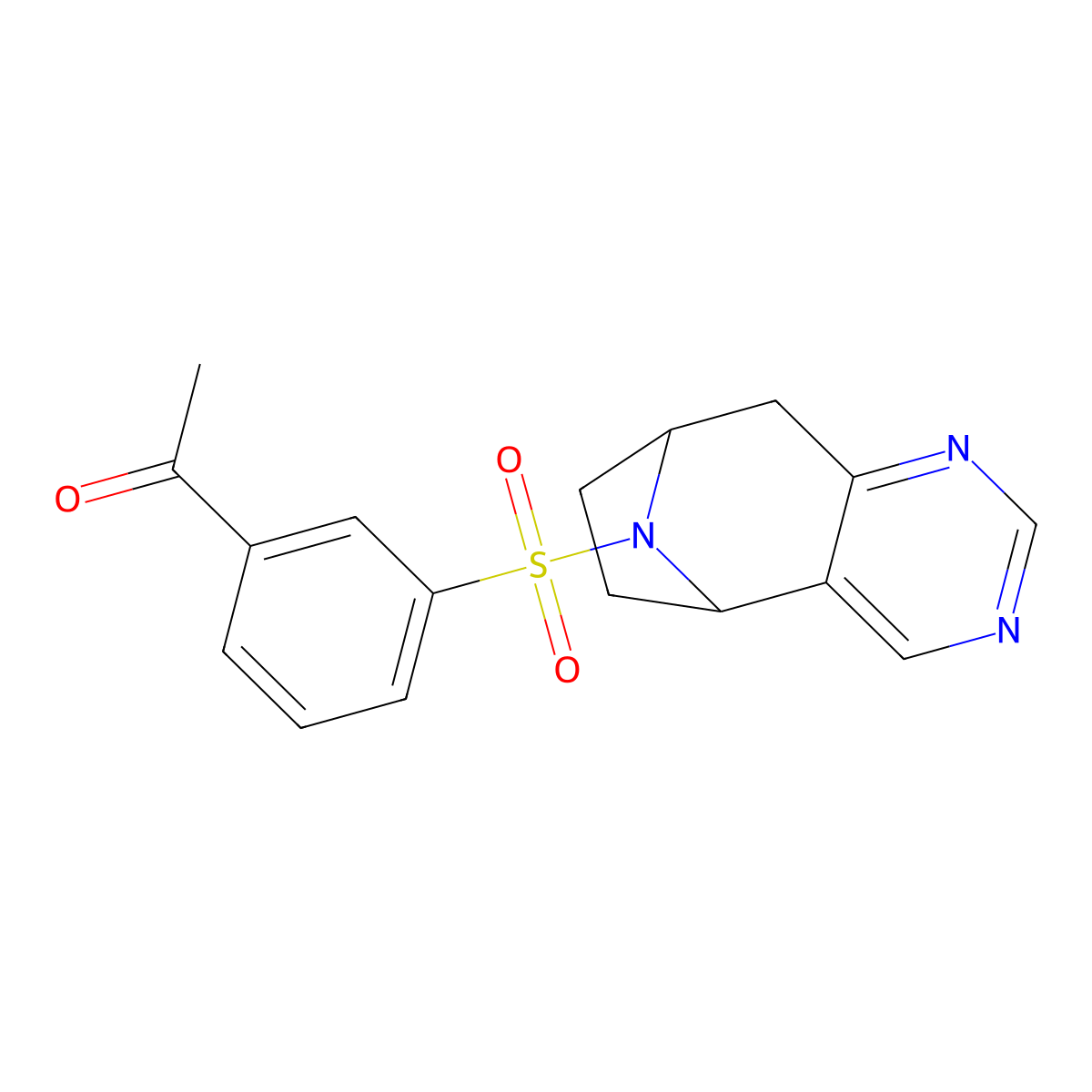 1-(3-{4,6,12-Triazatricyclo[7.2.1.0^{2,7}]dodeca-2(7),3,5-triene-12-sulfonyl}phenyl)ethan-1-one molecular structure, CAS 1903151-65-4