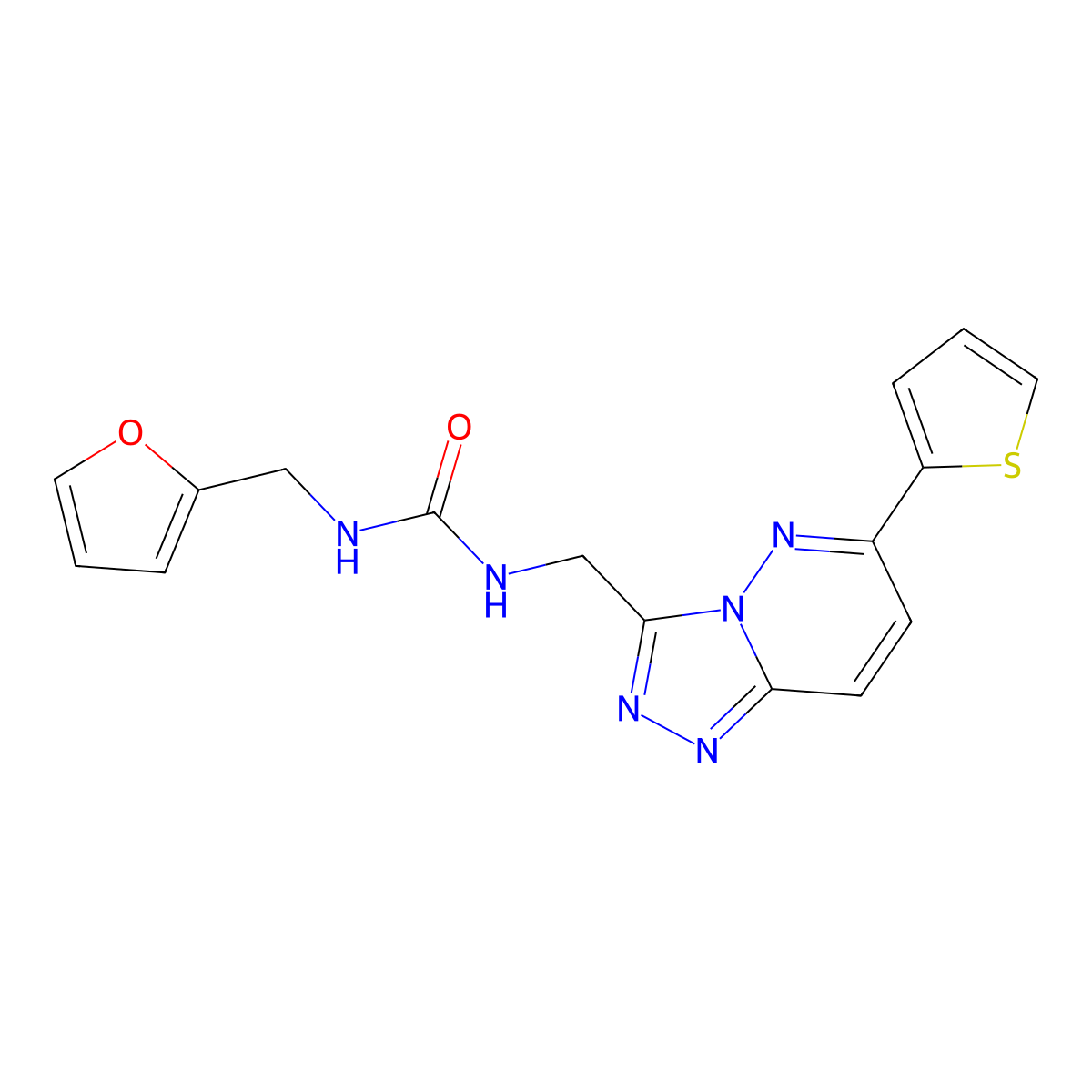 1-(Furan-2-ylmethyl)-3-((6-(thiophen-2-yl)-[1,2,4]triazolo[4,3-b]pyridazin-3-yl)methyl)urea molecular structure, CAS 1903151-89-2