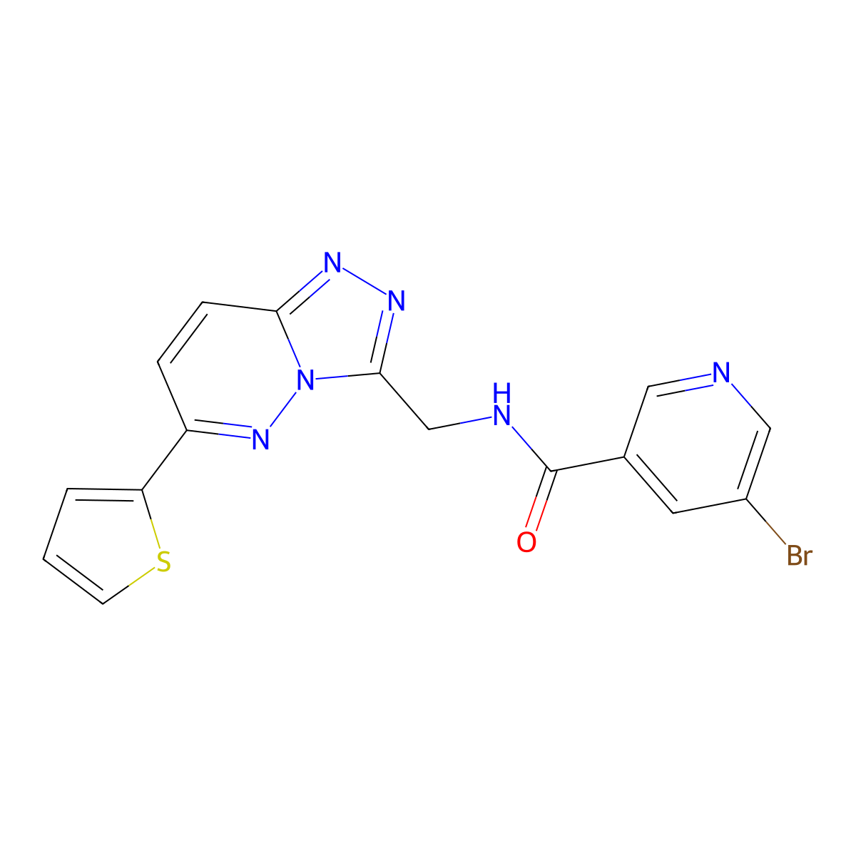 5-bromo-N-((6-(thiophen-2-yl)-[1,2,4]triazolo[4,3-b]pyridazin-3-yl)methyl)nicotinamide molecular structure, CAS 1903151-93-8
