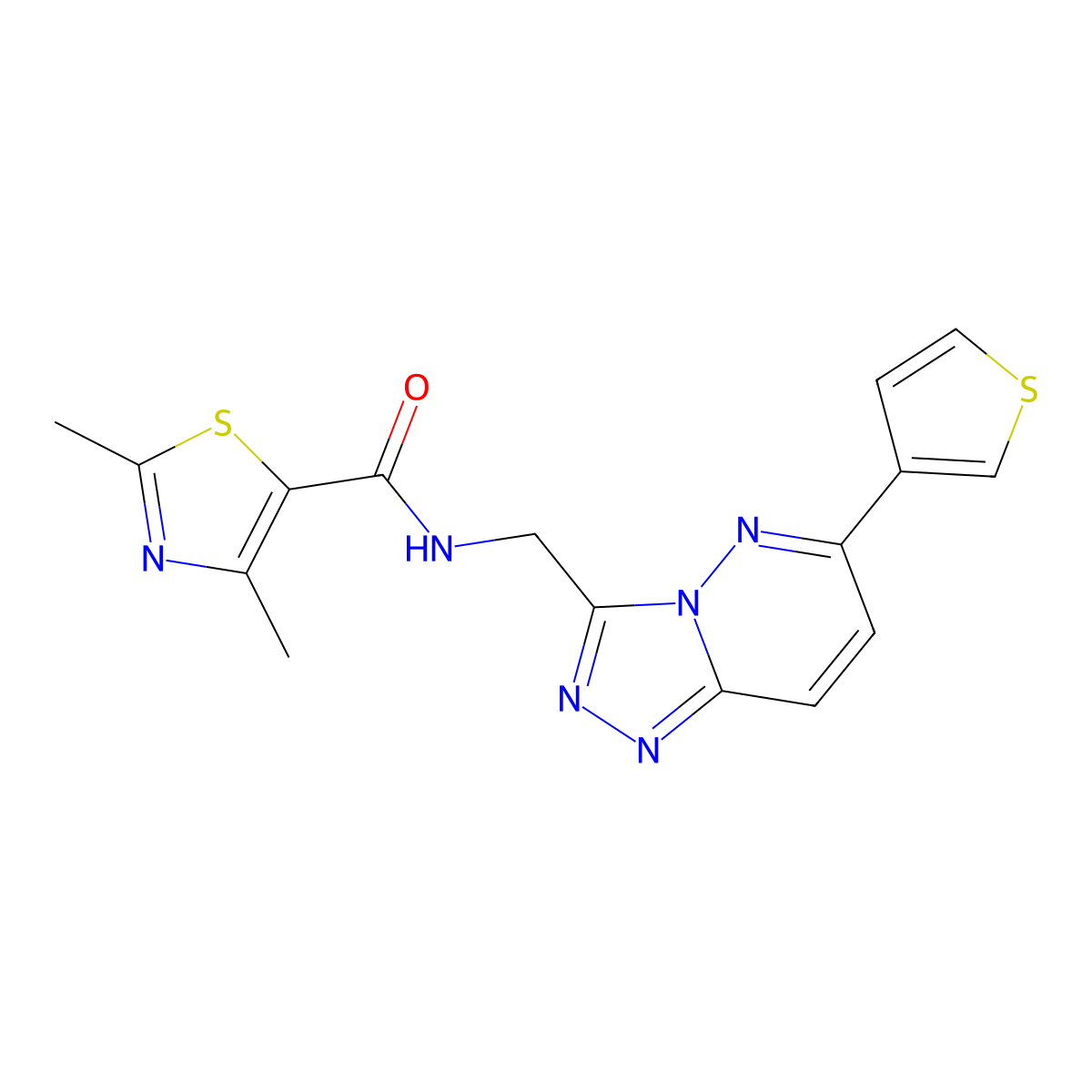 2,4-dimethyl-N-((6-(thiophen-3-yl)-[1,2,4]triazolo[4,3-b]pyridazin-3-yl)methyl)thiazole-5-carboxamide molecular structure, CAS 1903152-30-6